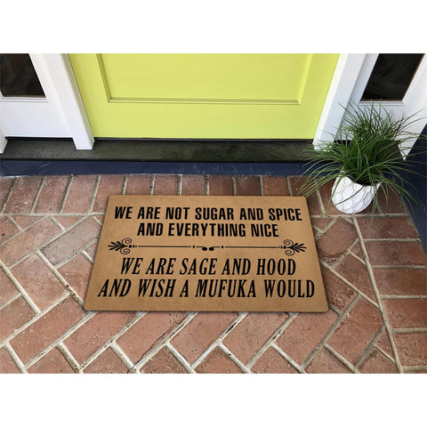 GengDuCJ sage and hood quote doormat adds whimsical foyer flair