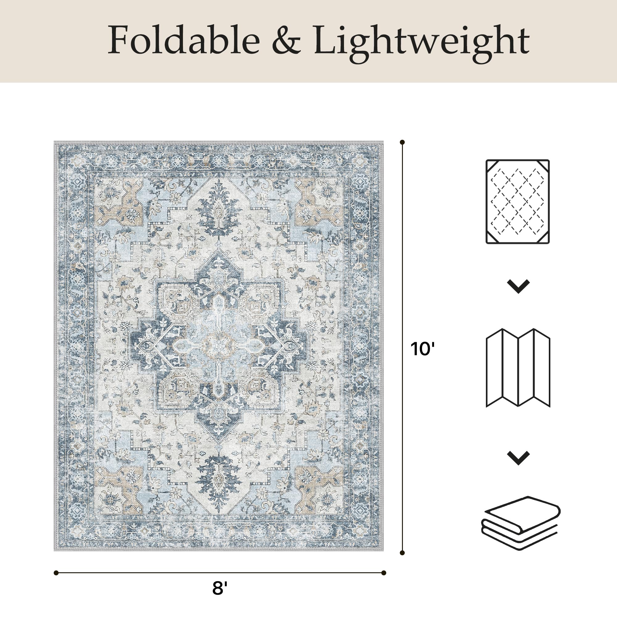 GENIMO anti-slip backing rug improves safety on wood, tile, or concrete.
