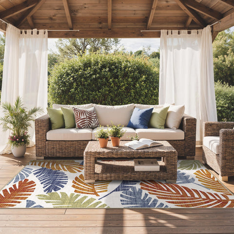 GENIMO anti-slip backing rug secured on wooden decking