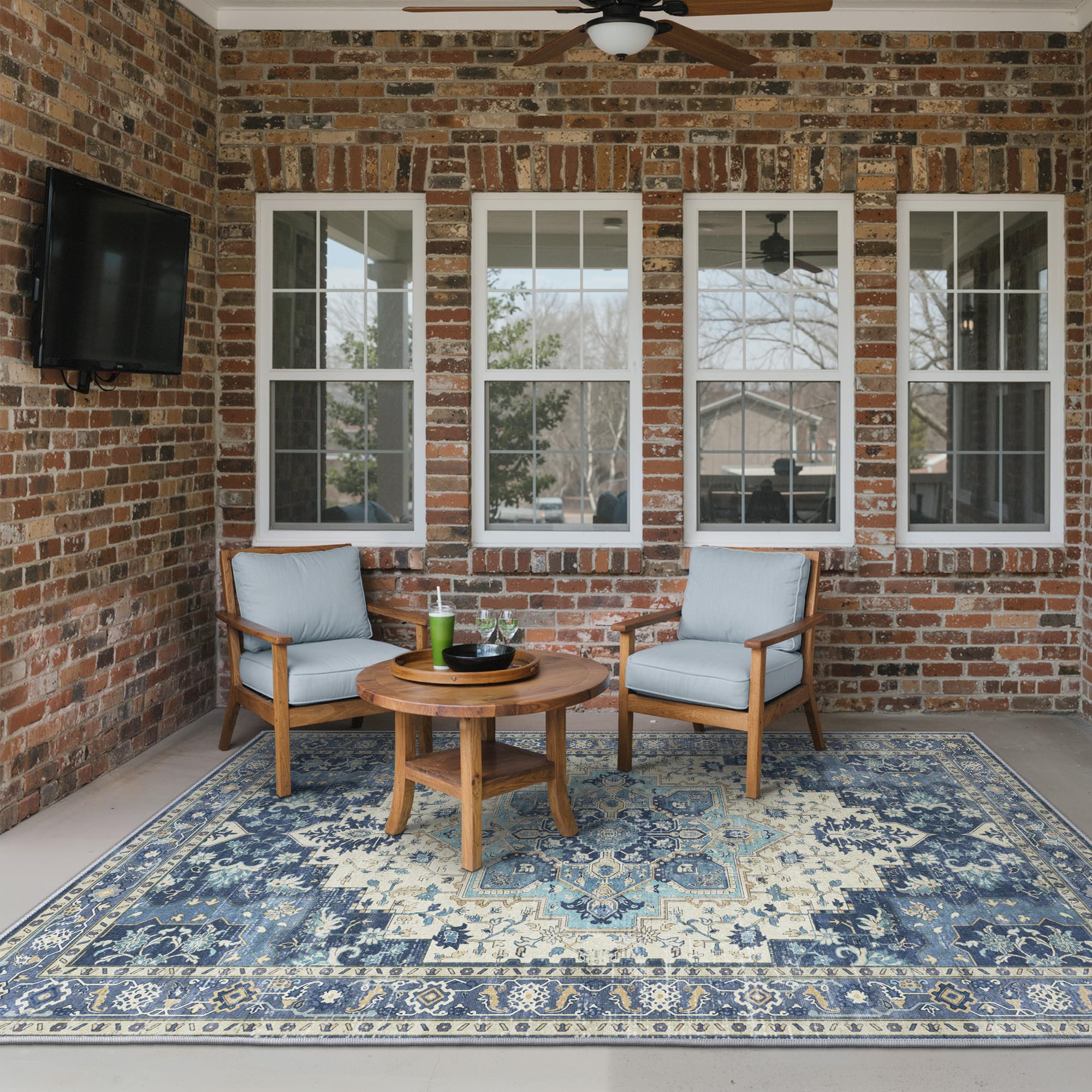 GENIMO anti-slip backing keeps the rug steady on wood or tile.