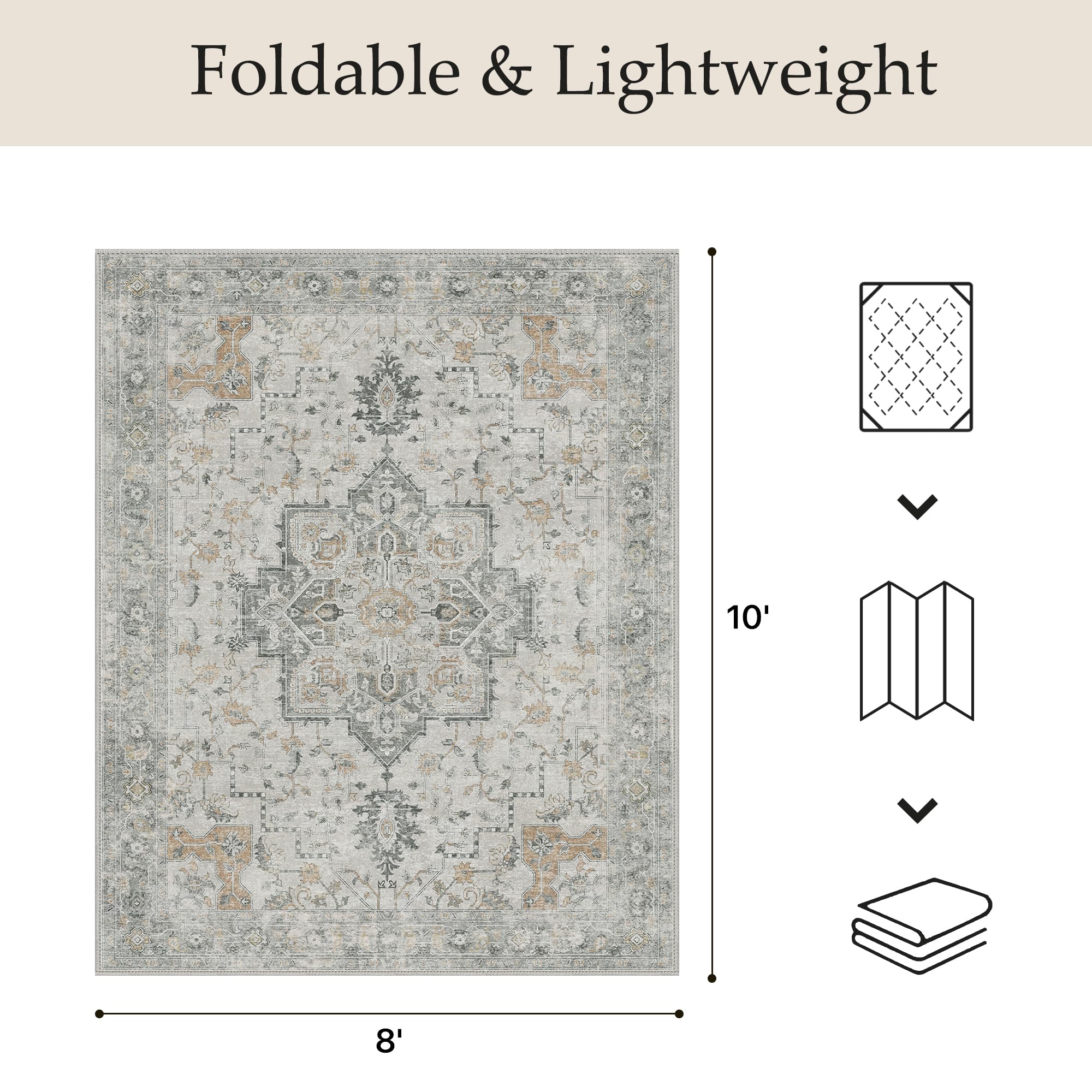 GENIMO boho floral pattern rug adds modern charm to patios, living rooms, and bedrooms
