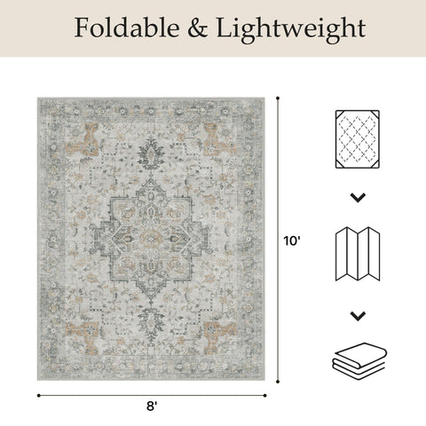 GENIMO boho floral pattern rug adds modern charm to patios, living rooms, and bedrooms