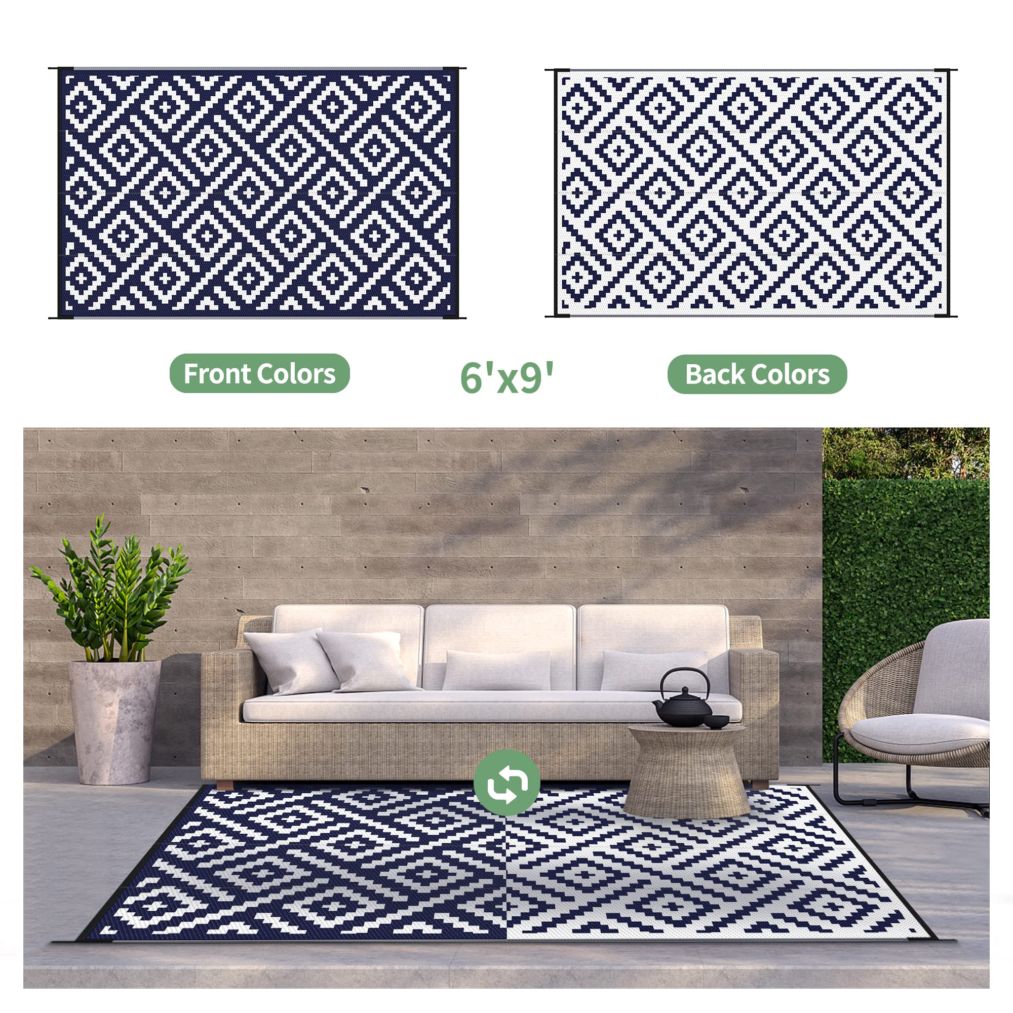 GENIMO eco-friendly polypropylene rug, OEKO-TEX certified and skin-safe.