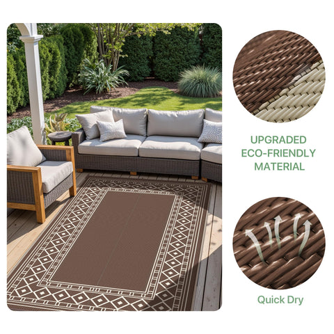 GENIMO portable rug folds flat for simple storage.