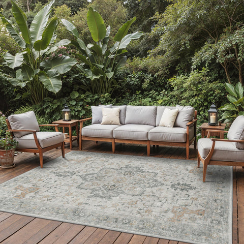 GENIMO light grey-brown rug blends with coastal, modern, or farmhouse decor