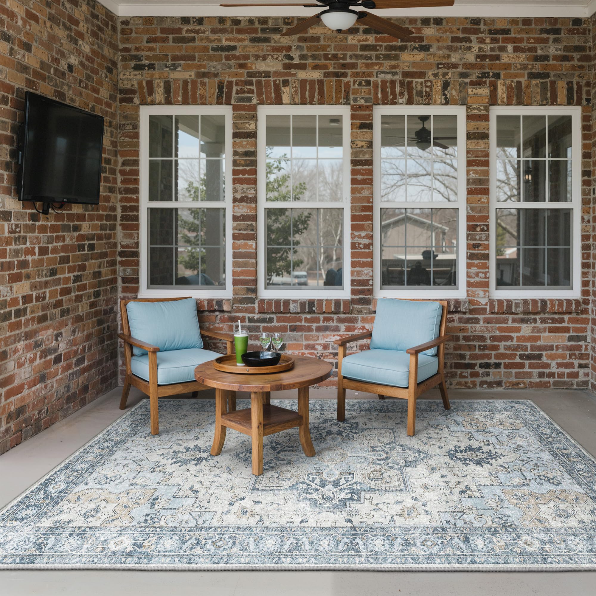 GENIMO non-slip backing keeps the rug flat on wood, tile, or concrete.