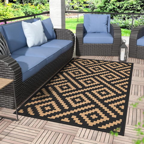 GENIMO outdoor rug 3x5 top view shows waterproof surface for patios.