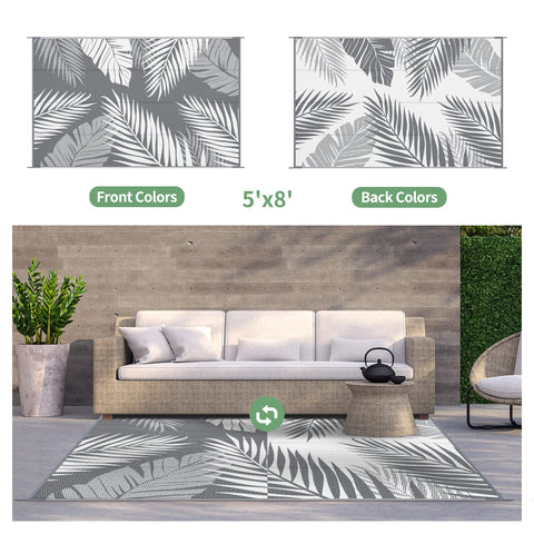 GENIMO outdoor rug palm leaf back pattern for versatile exterior styling