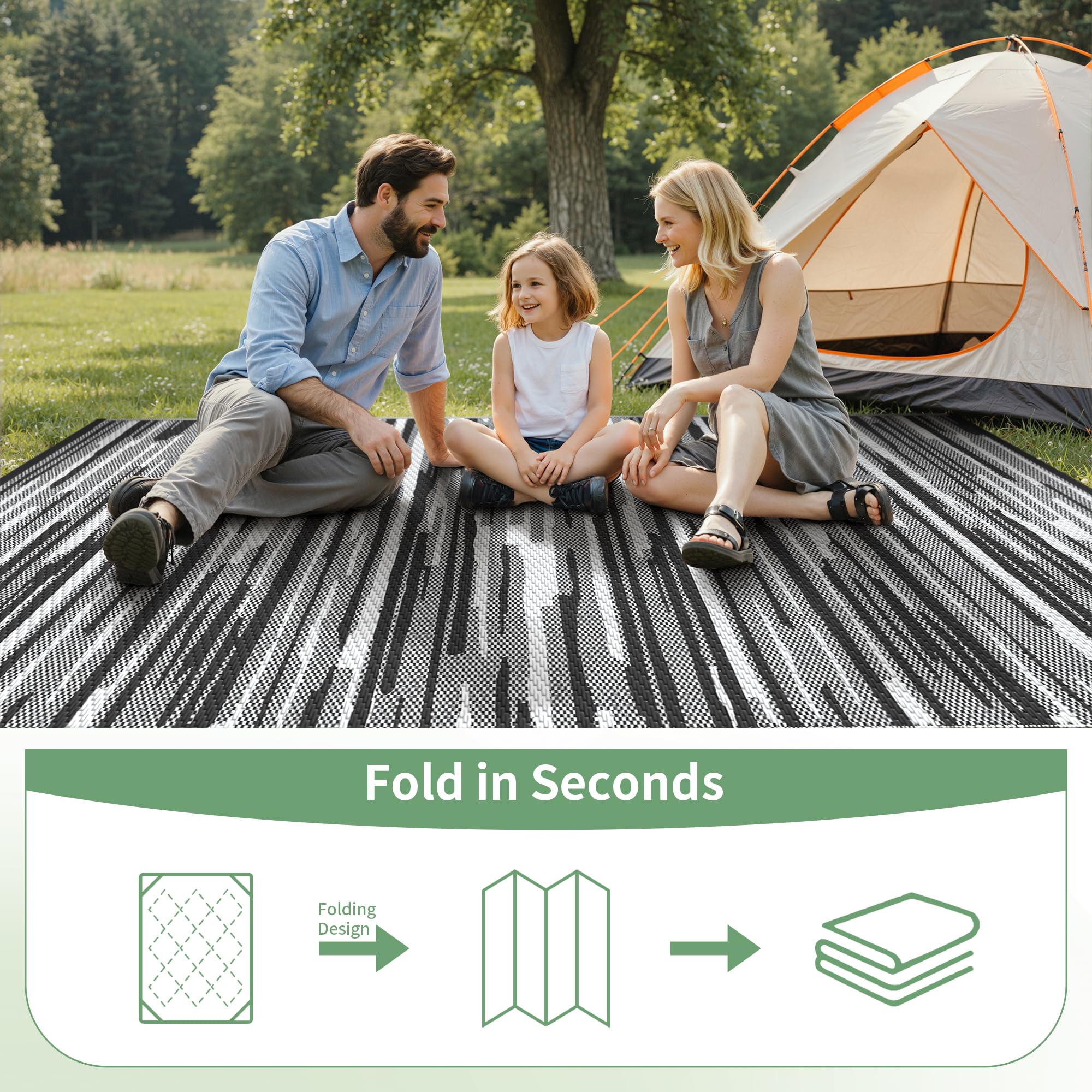 GENIMO 6x9 rug with non-slip grid backing for stable placement
