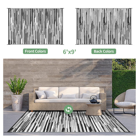 GENIMO 6x9 outdoor rug reversible pattern 1 for versatile outdoor styling