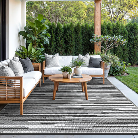 GENIMO 6x9 outdoor rug reversible pattern 2 creating different ambiance outdoors