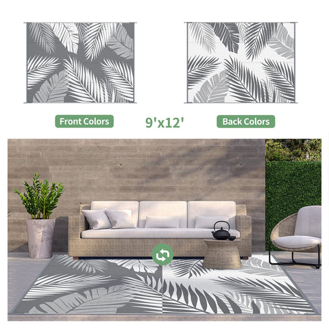 GENIMO Outdoor Rug palm leaf reverse pattern for versatile decor
