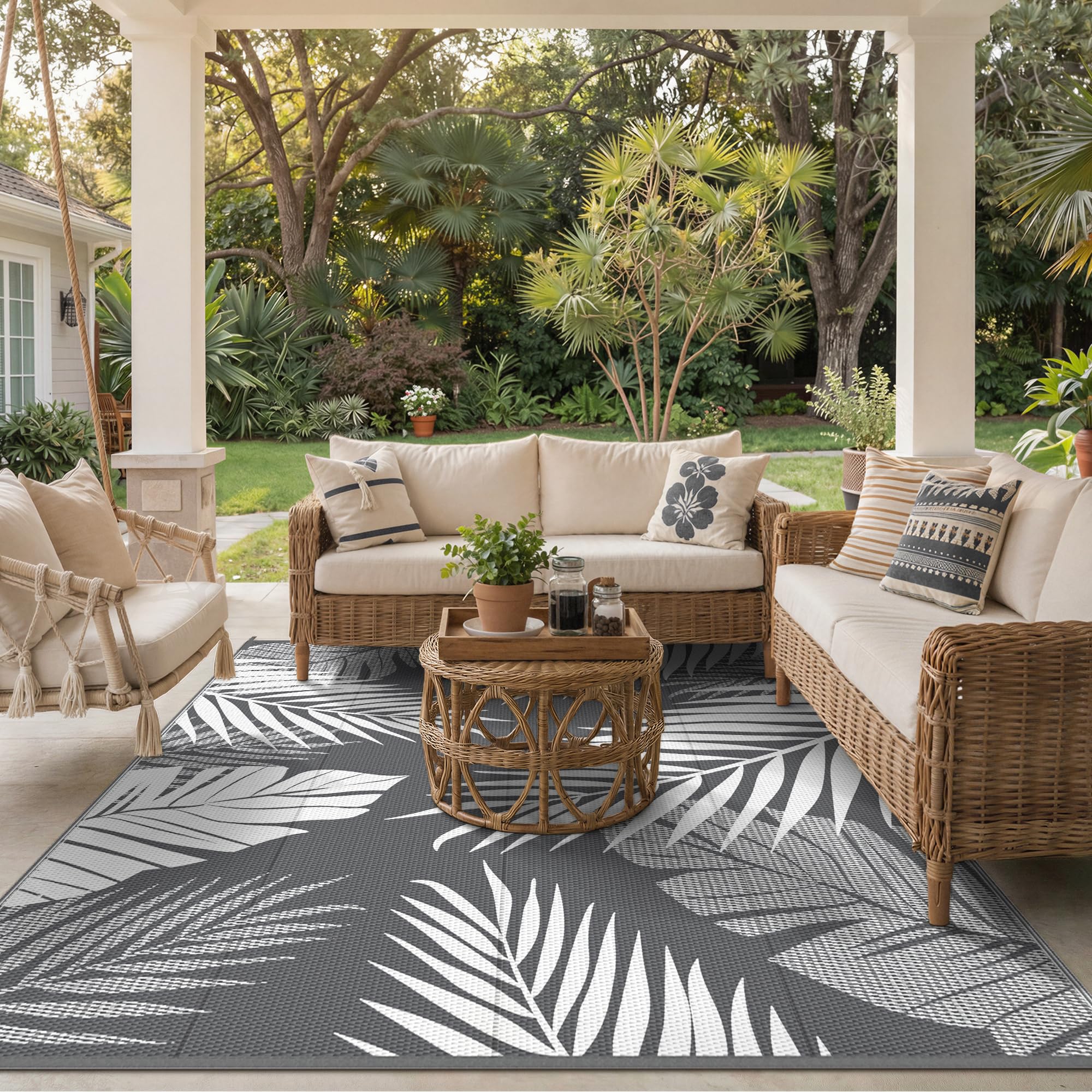 GENIMO corner loops and stakes keep rug secure.