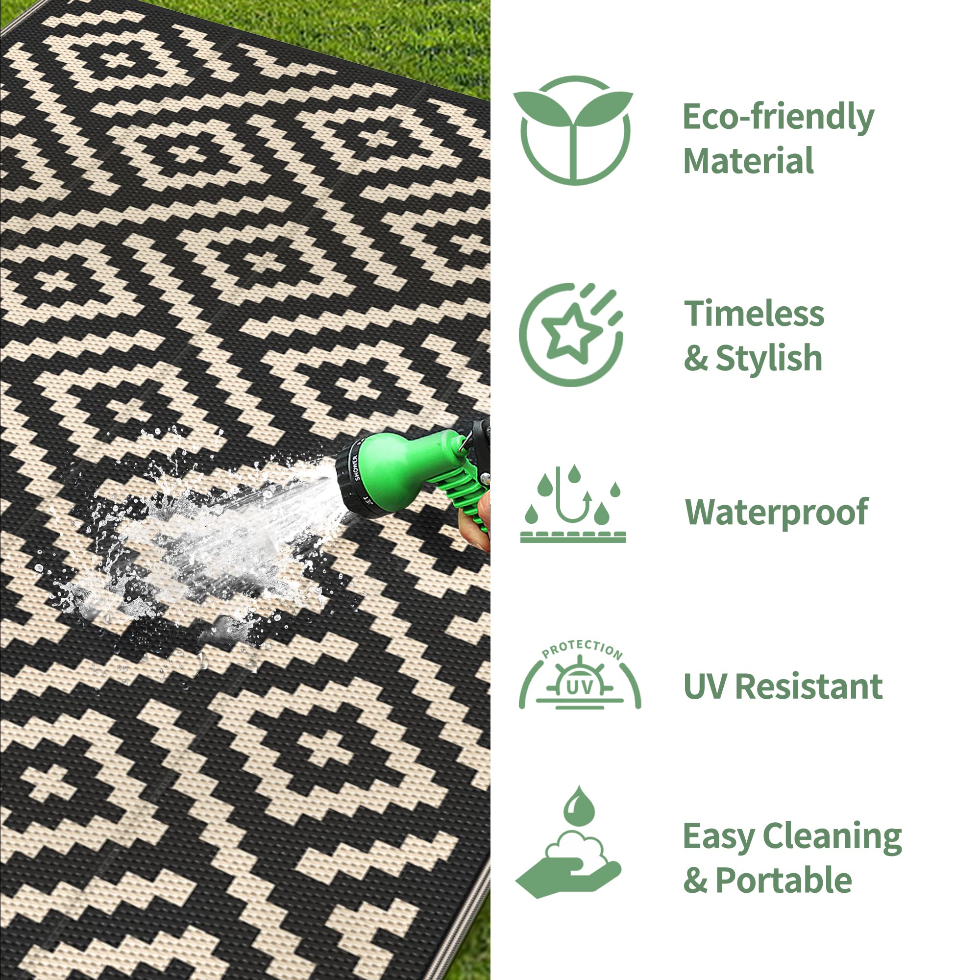 GENIMO quick-clean surface repels spills, perfect for outdoor gatherings.