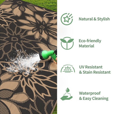 GENIMO easy-clean outdoor mat ready for beach, picnic, or garden use.