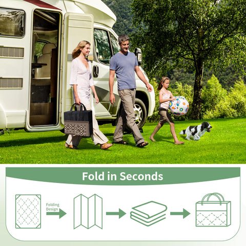 GENIMO outdoor rug foldable storage; easy to pack for trips