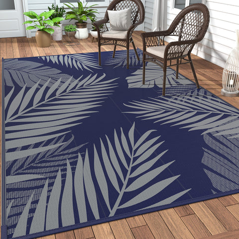 GENIMO outdoor rug with palm leaf design for stylish patio decor