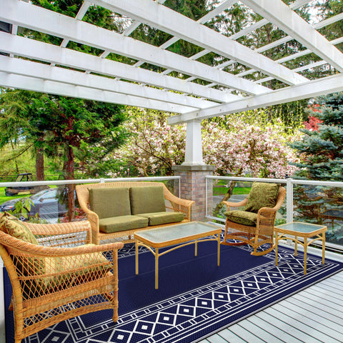 GENIMO outdoor rug ready to enhance porch, deck, or campsite