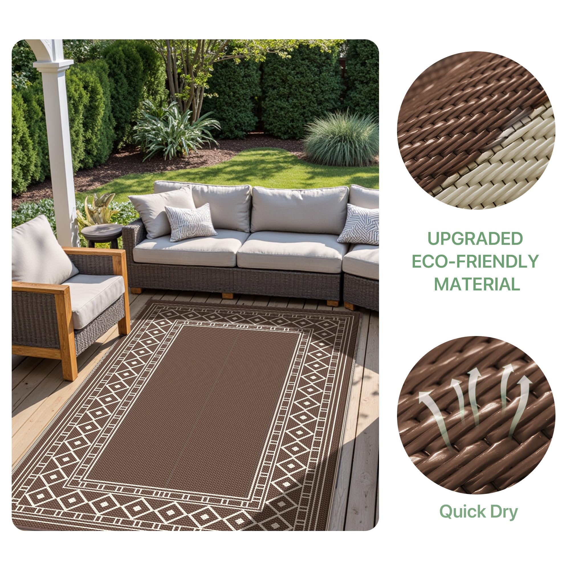 GENIMO rug ideal for camping or RV setups and fall porch decor.