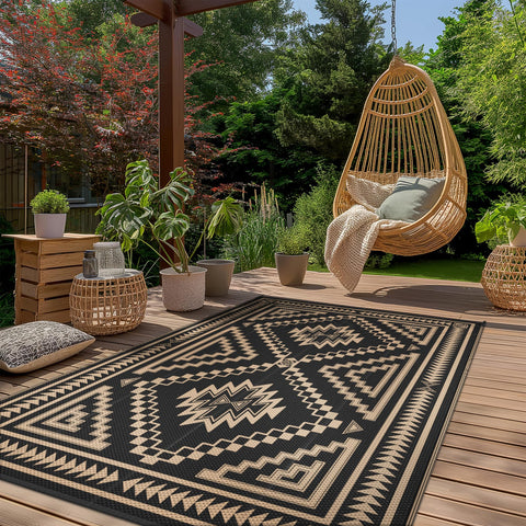 GENIMO reversible outdoor rug double-sided pattern for flexible styling