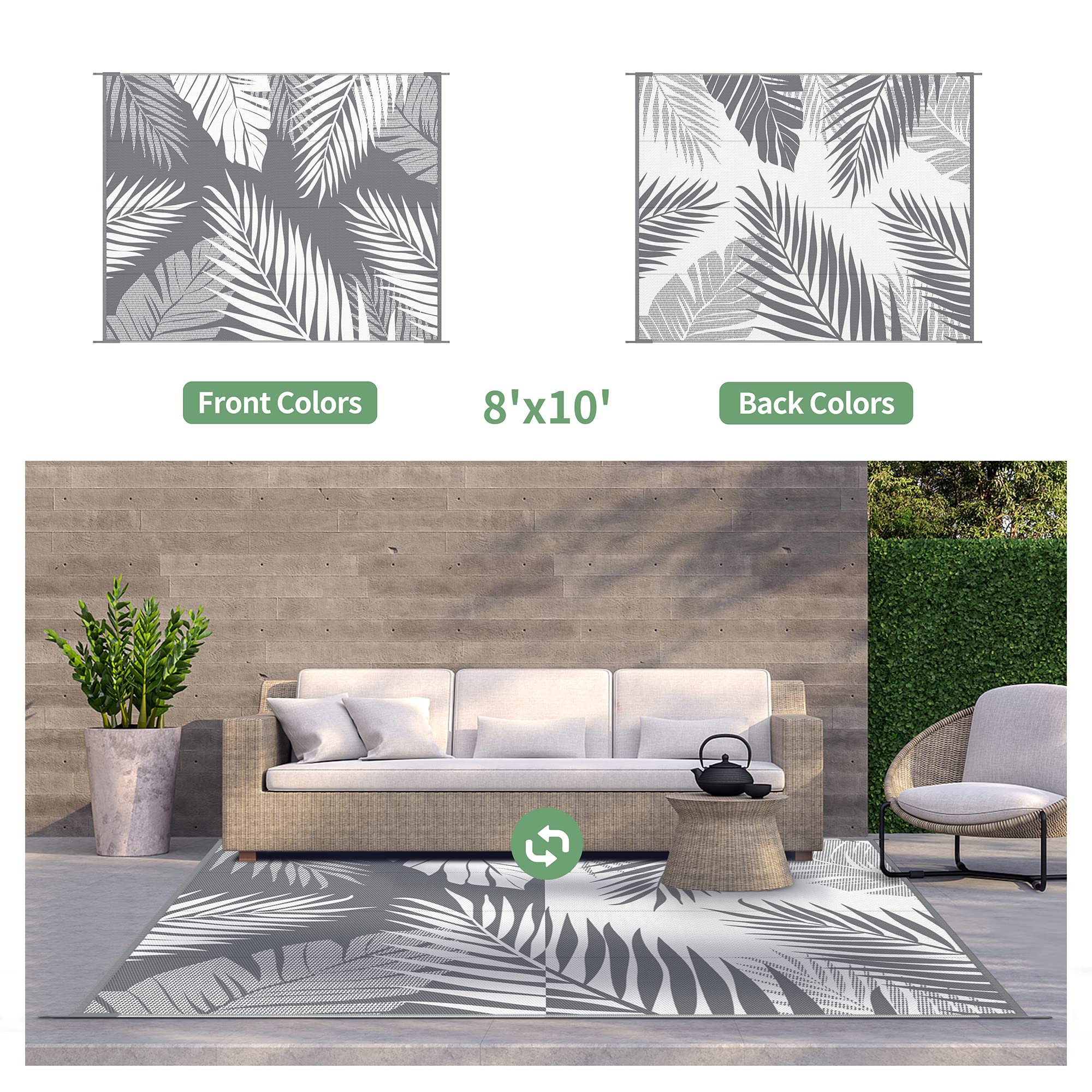 GENIMO reversible pattern rug in grey and white for flexible decor.