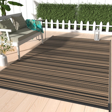 GENIMO outdoor rug with reversible pattern enhances deck style and durability