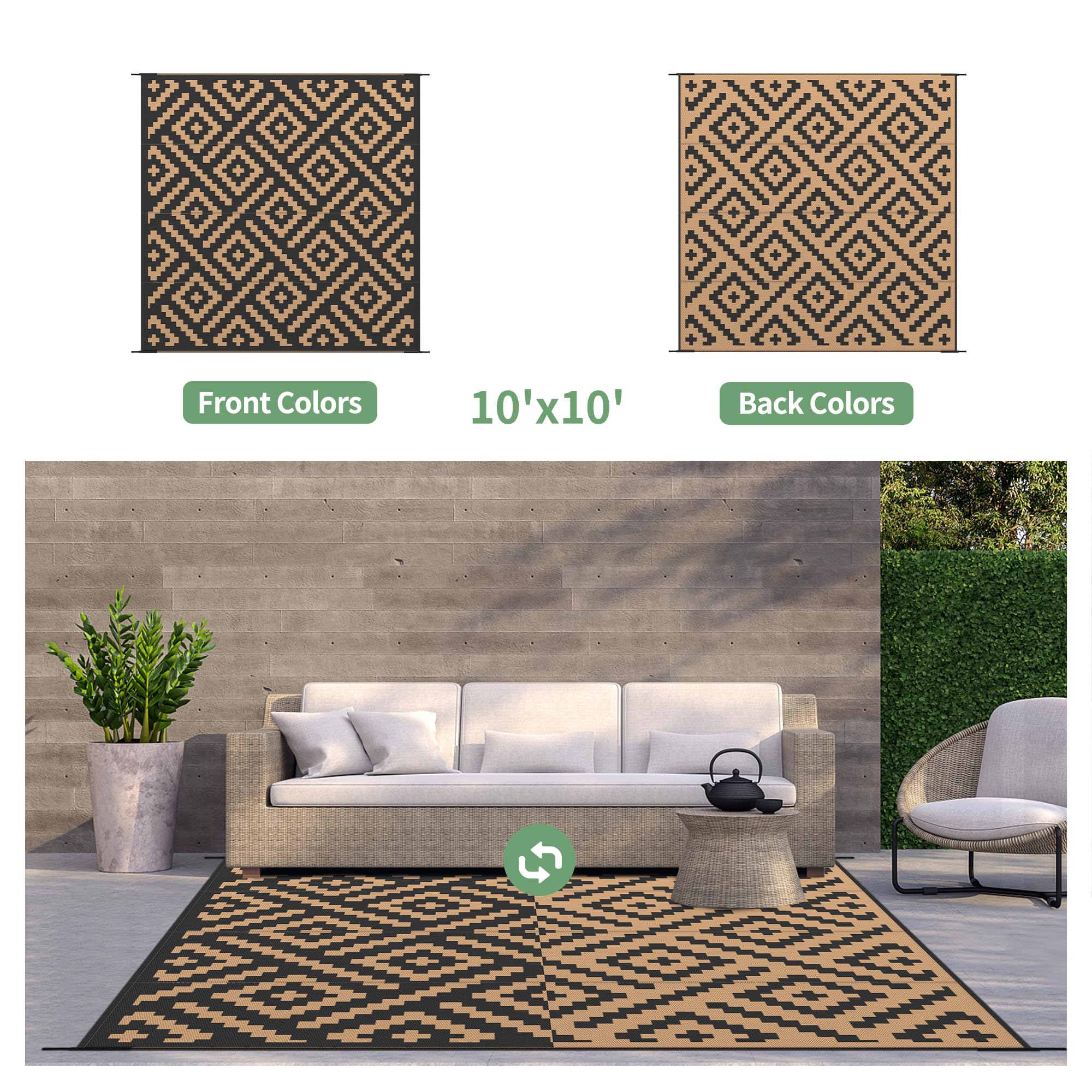 GENIMO rug doubles as RV camping mat for quick outdoor setup.