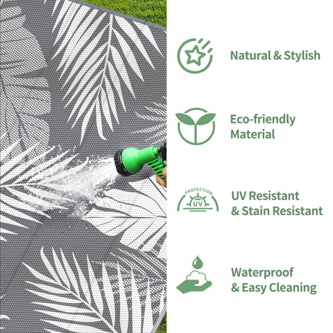 GENIMO Outdoor Rug portable and foldable for RV camping with carry bag
