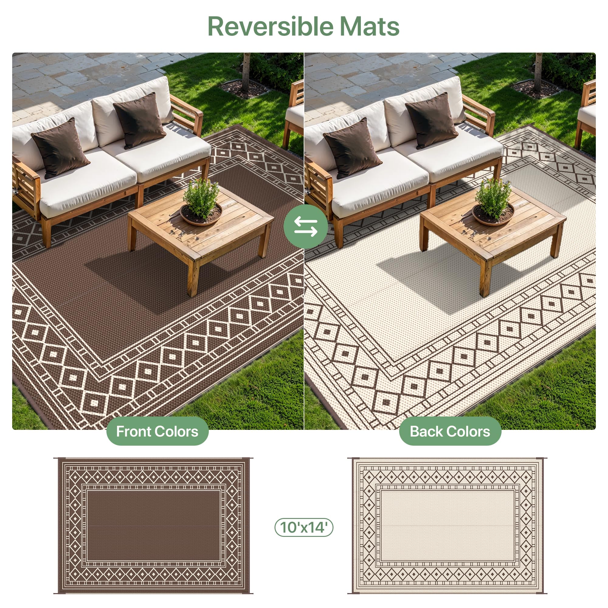 GENIMO outdoor rug UV-protected; color stays vibrant under sun
