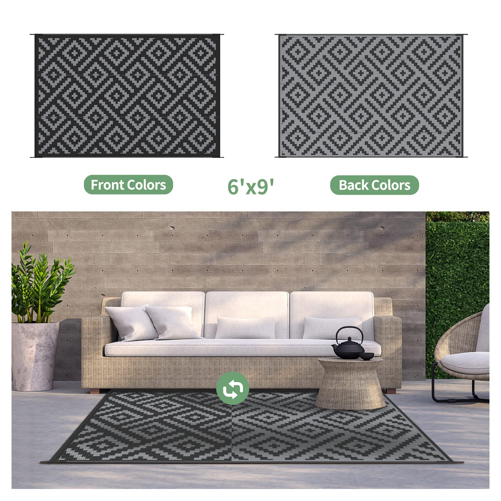GENIMO outdoor rug waterproof mat highlights moisture resistance in wet outdoor zones
