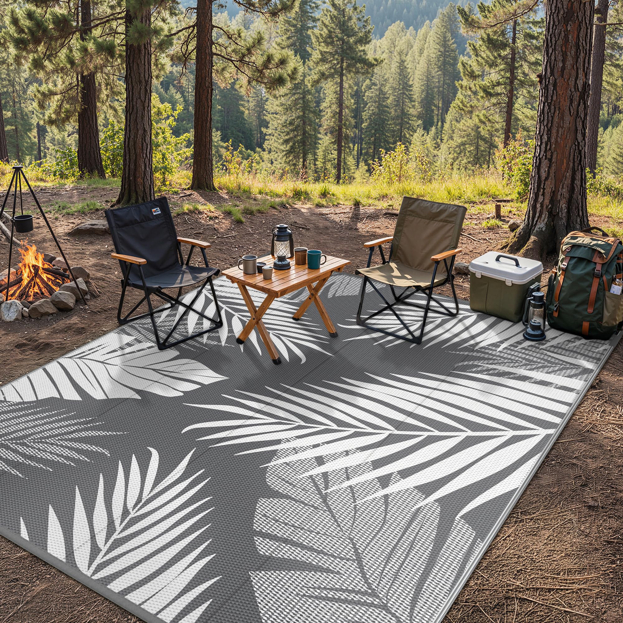 GENIMO waterproof material rug for all-weather outdoor spaces.