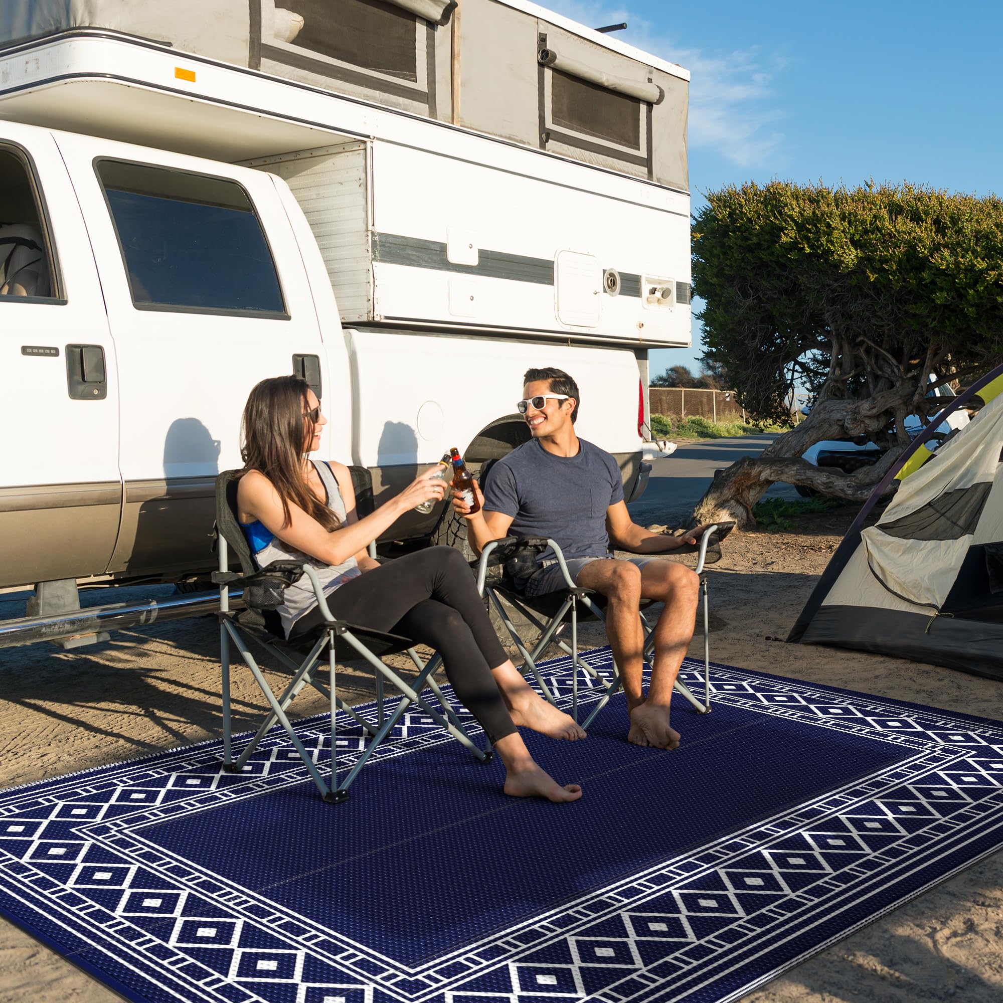 GENIMO outdoor rug waterproof with quick-dry design for outdoor use