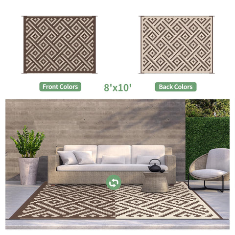 Genimo outdoor rug weatherproof coating stands up to sun and rain