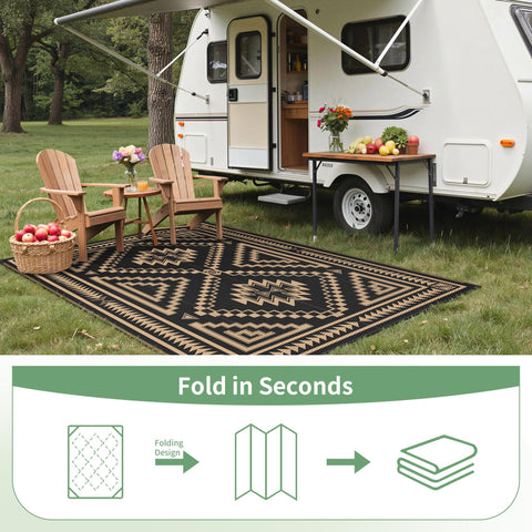 GENIMO versatile outdoor mat for patio, balcony, beach setups