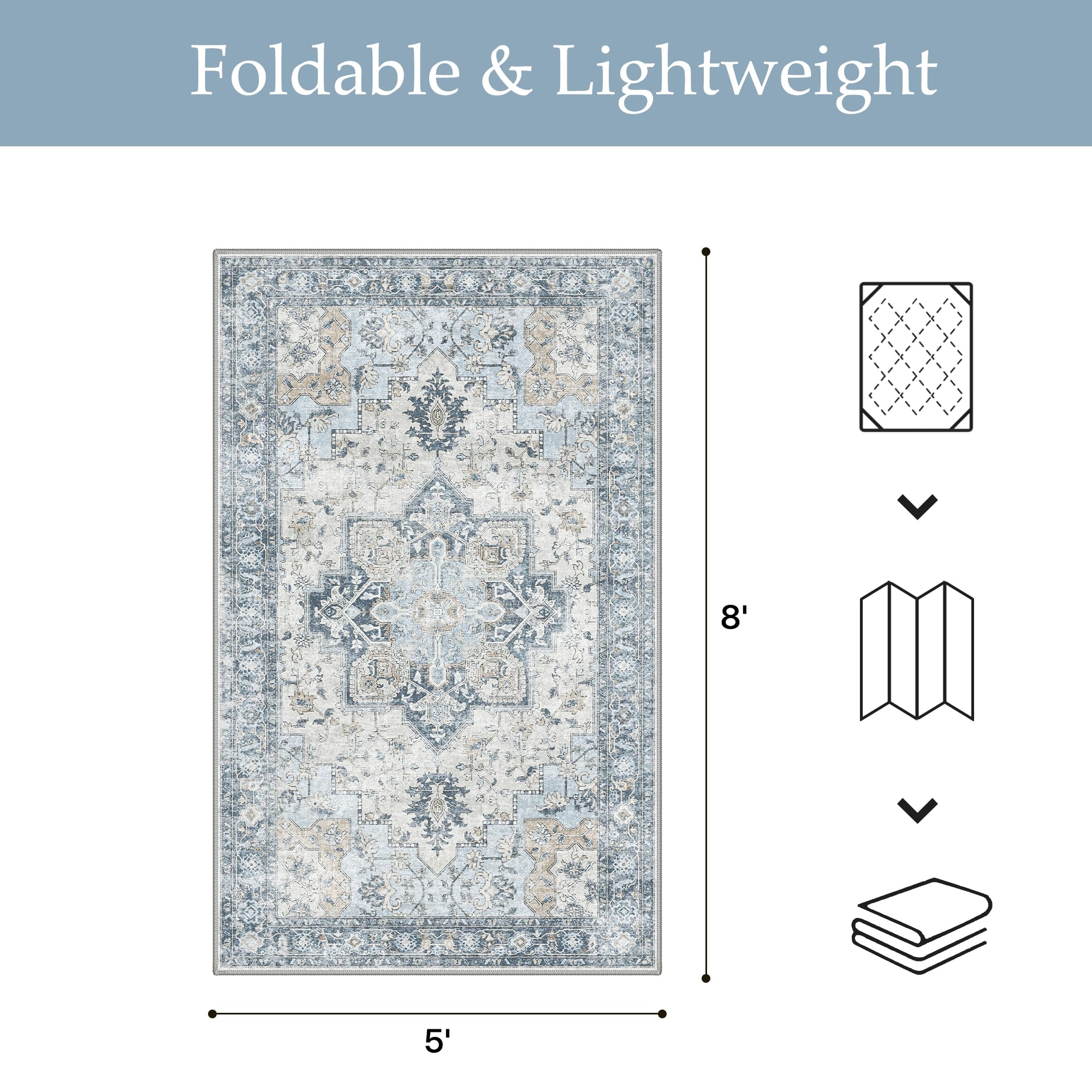GENIMO patio rug with floral pattern offers water resistance and quick-dry performance.