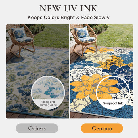 GENIMO oversized floral design enhances living rooms, balconies, and porches