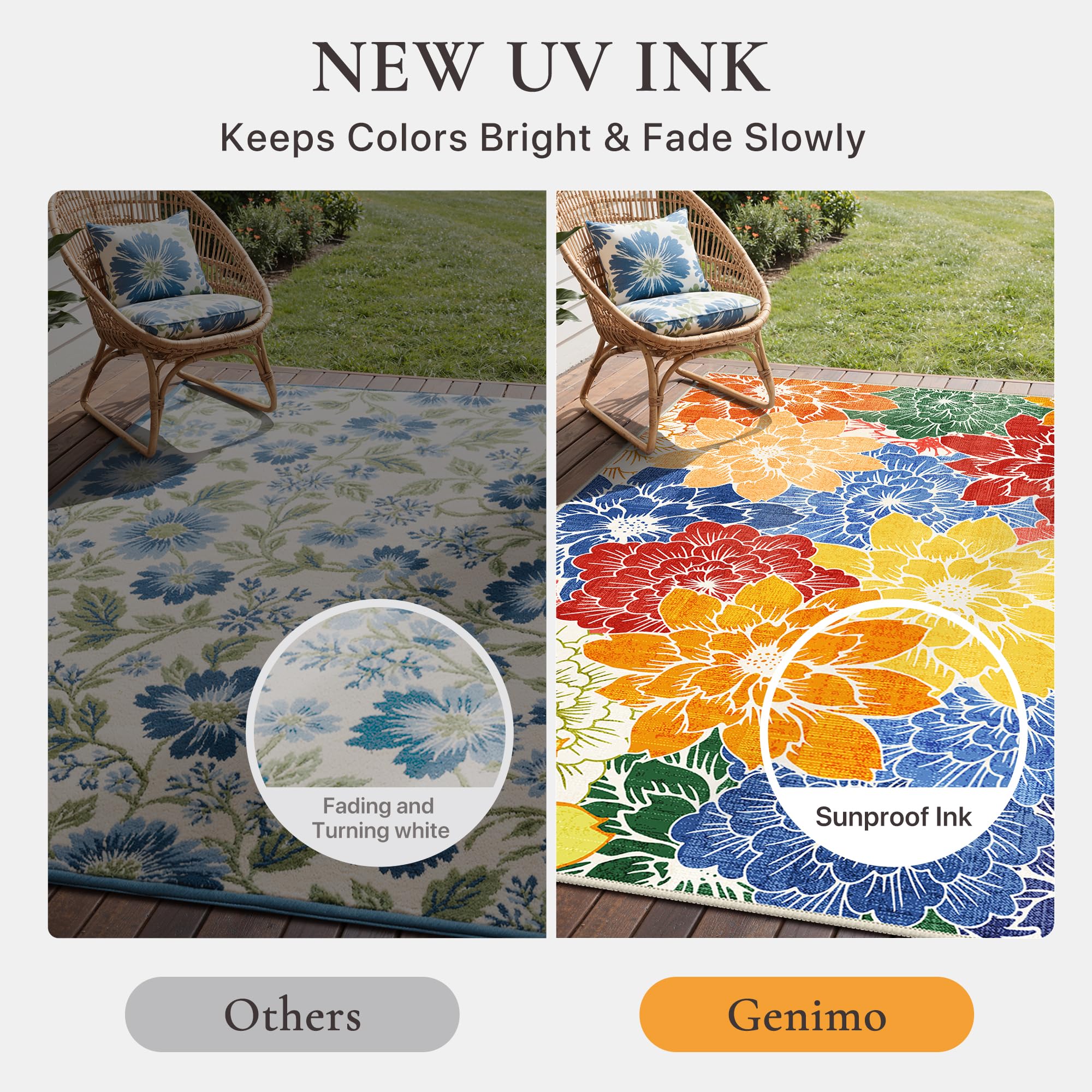 GENIMO quick-dry core rug dries fast after washing or exposure.