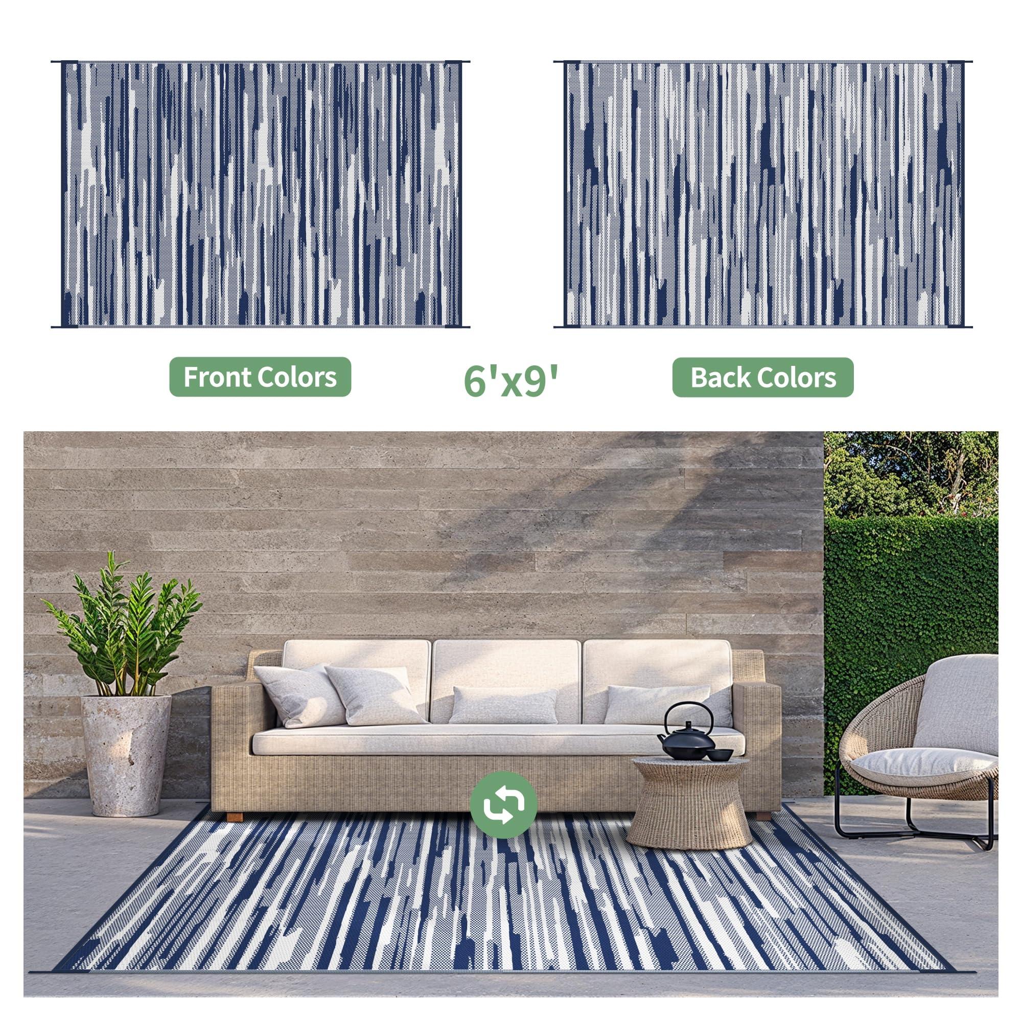 GENIMO reversible geometry pattern rug doubles use across spaces