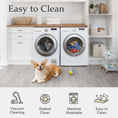 GENIMO machine washable rug for easy cleaning and maintenance