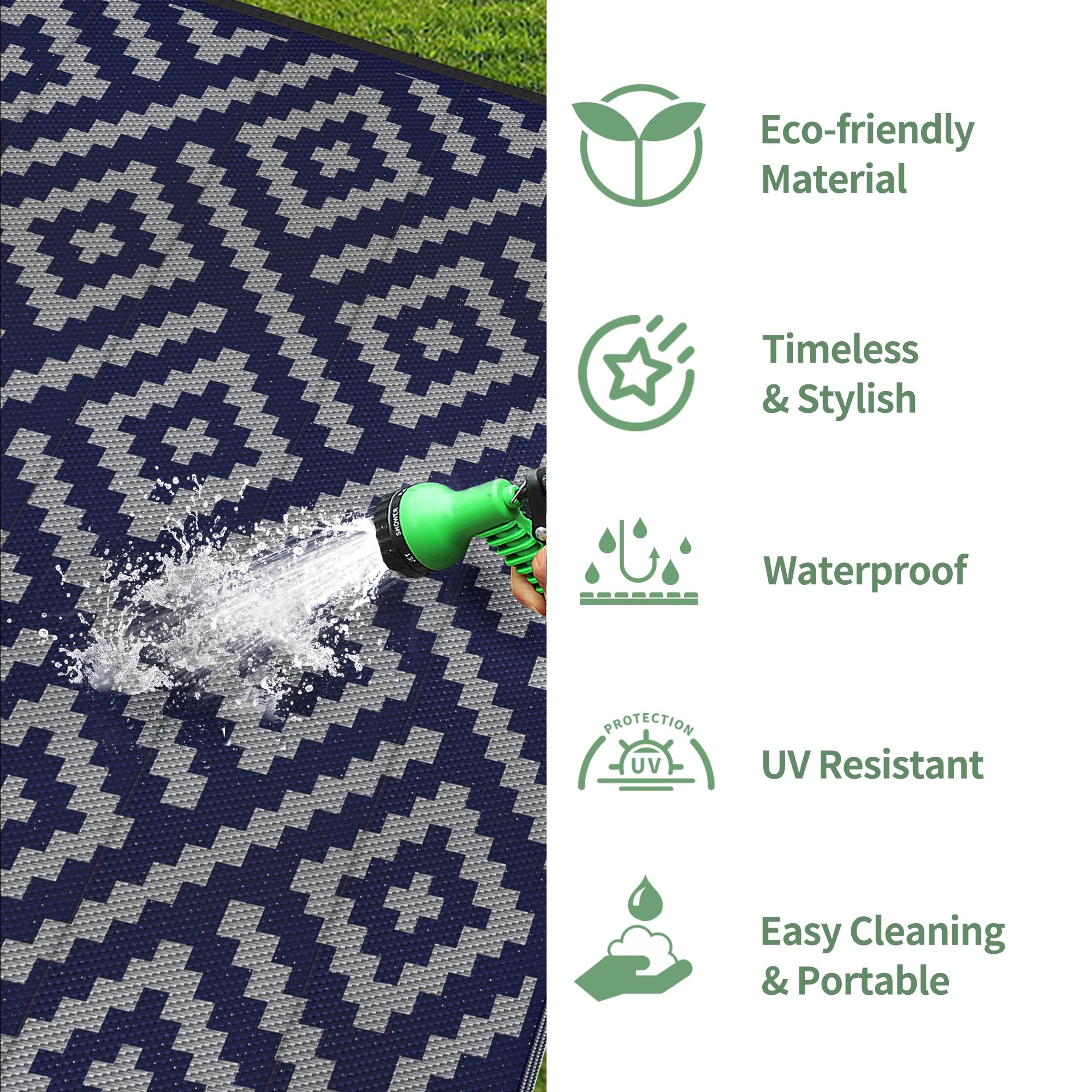 GENIMO RV camper mat fits outdoor trips, picnics, and campsite gatherings with comfort.