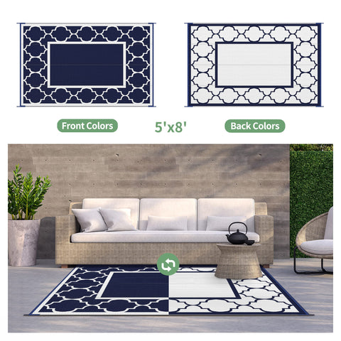 GENIMO RV outdoor carpet compact and easy to roll for travel