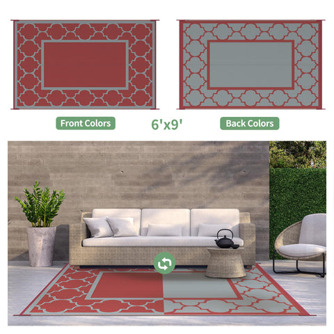GENIMO RV outdoor carpet provides durable surface for decks and campsites.