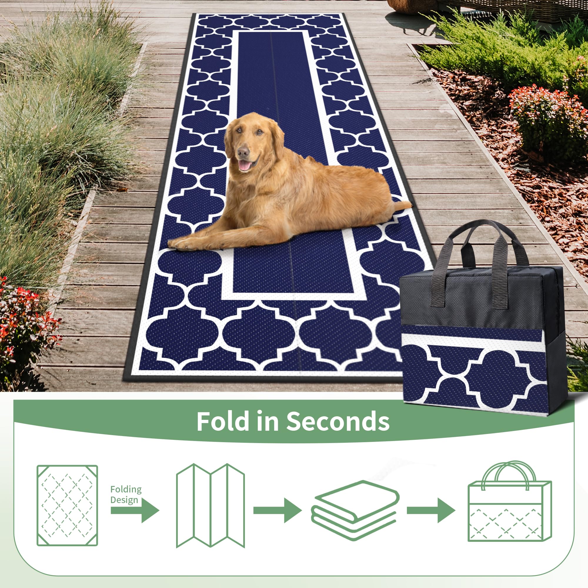GENIMO RV outdoor mat ready for camping and travel use