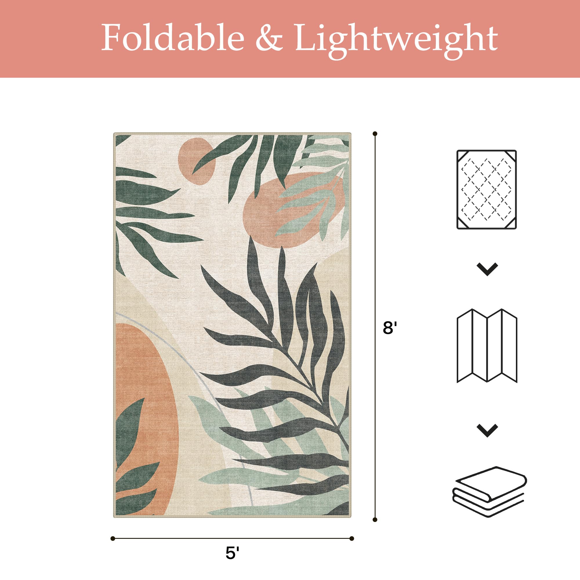 GENIMO waterproof rug with anti-slip backing for safe placement on wood or tile
