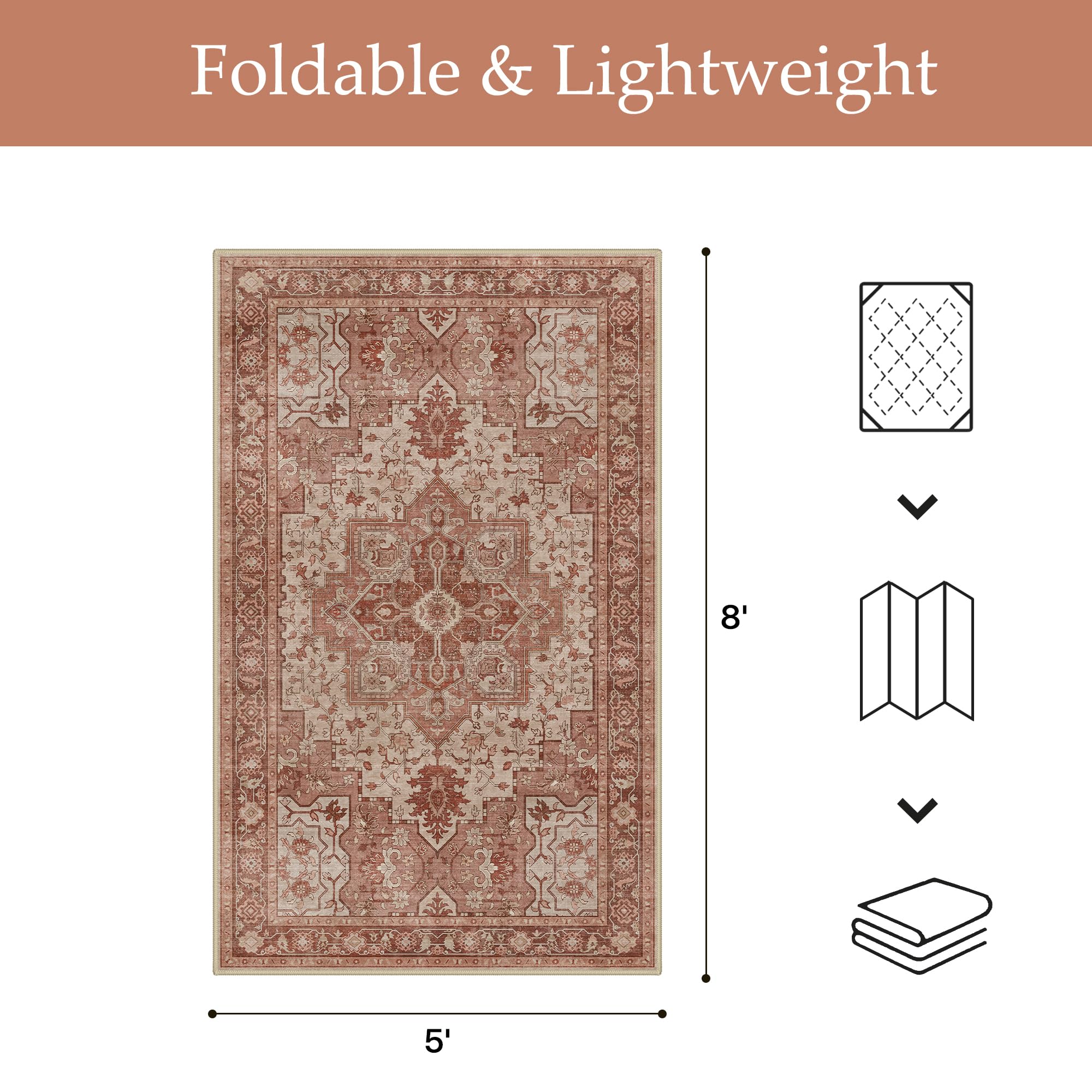 GENIMO waterproof rug with anti-slip backing keeps floors safe on wood or tile.