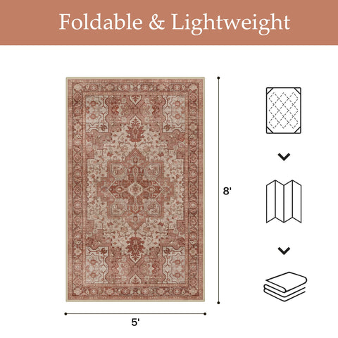 GENIMO waterproof rug with anti-slip backing keeps floors safe on wood or tile.