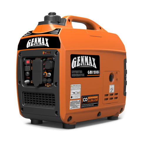 GENMAX GM1200i front view shows compact, lightweight power for camping.