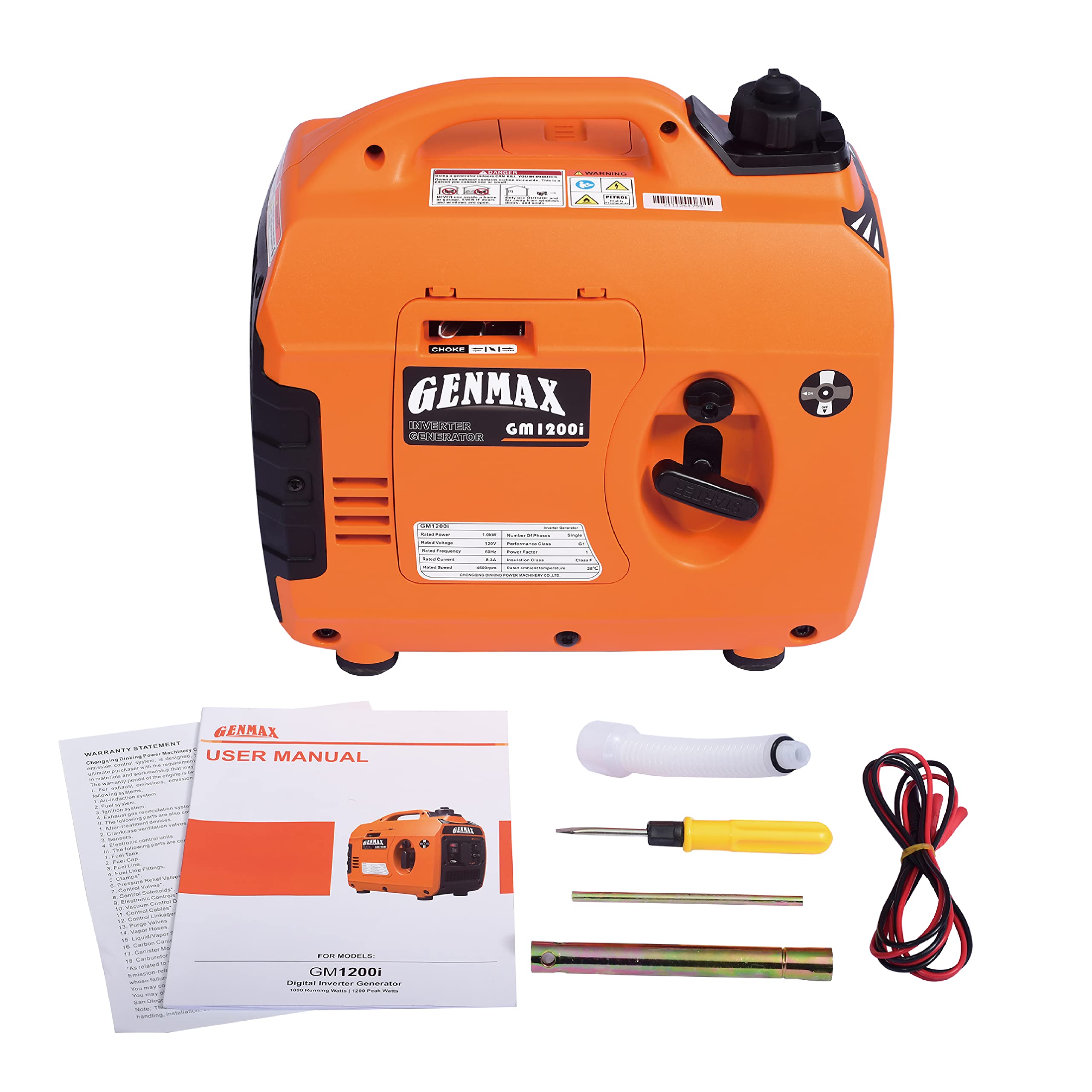GENMAX GM1200i fuel tank supports up to 6.5 hours of operation.