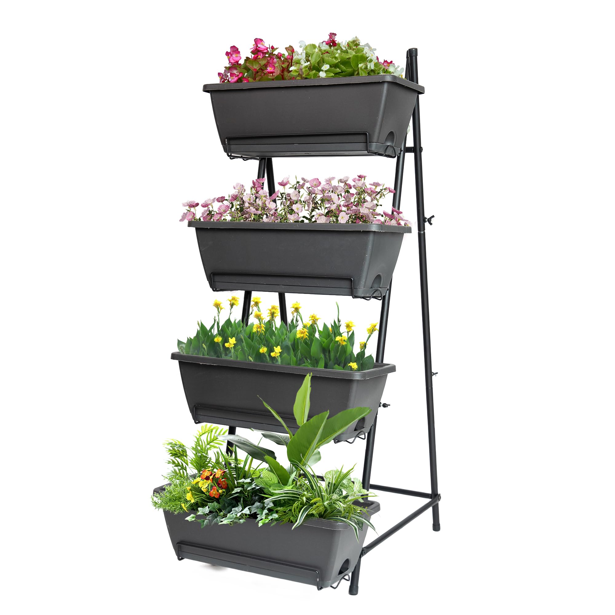 GENMOUS & CO. four-tier vertical garden bed for herbs and vegetables.