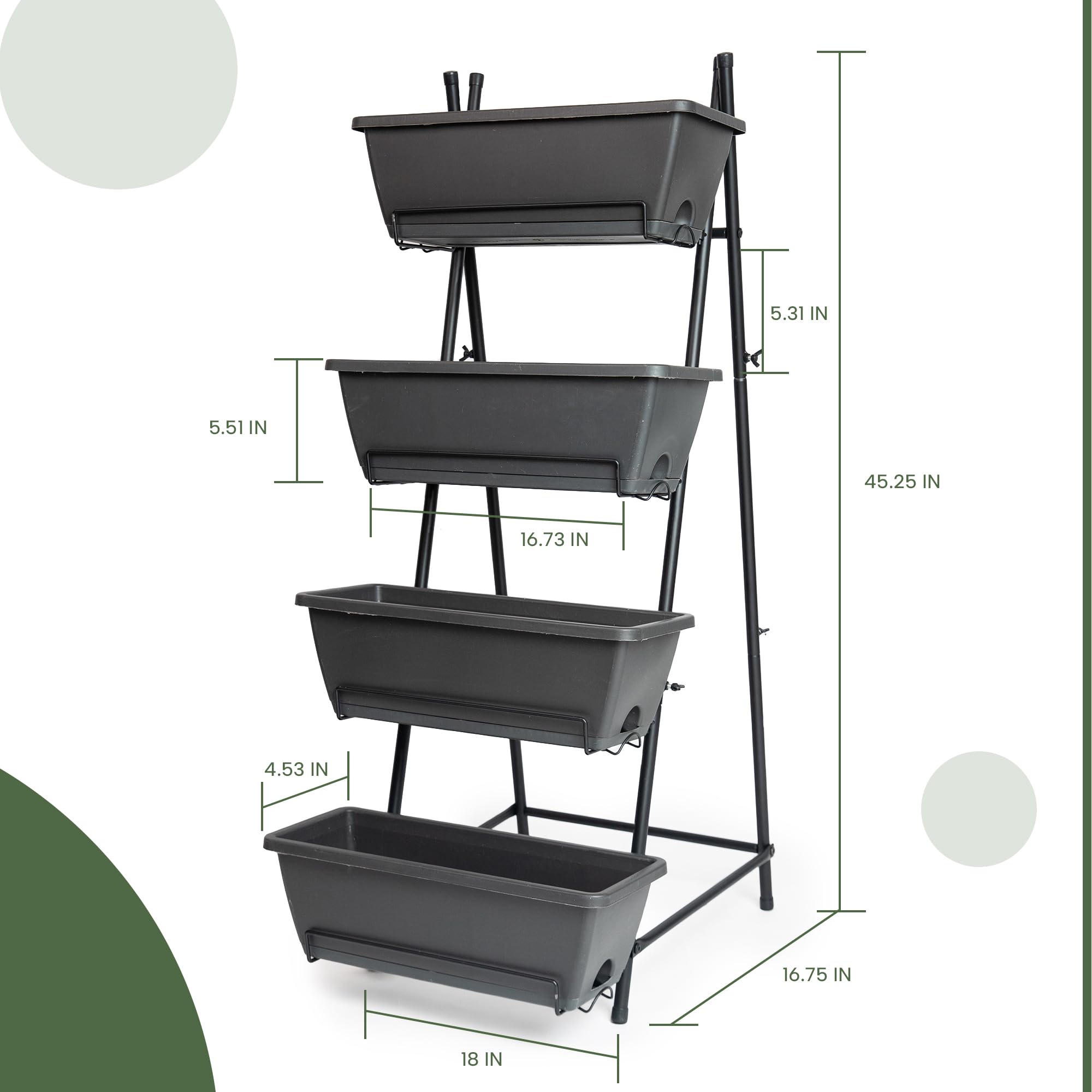 GENMOUS & CO. sturdy metal frame with rust protection for outdoors.